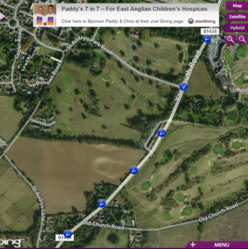 Location icons dotted along a road showing the direction of travel